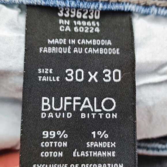 Buffalo David Bitton jeans Jack-X men's size 30 denim blue slim straight stretch - Picture 7 of 13